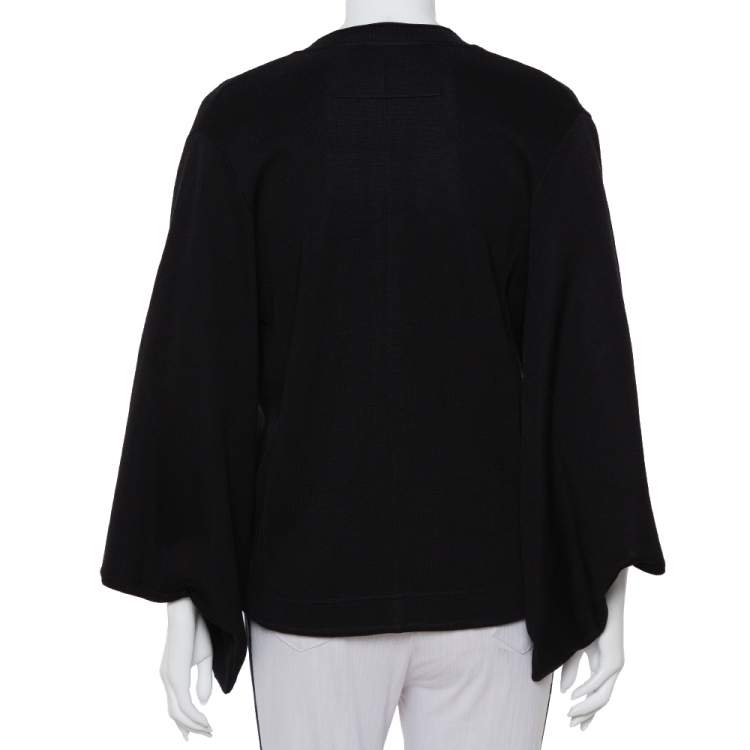 مملوكة مسبقًا Givenchy Black Knit Cape Sleeve Detail Kimono Jacket M