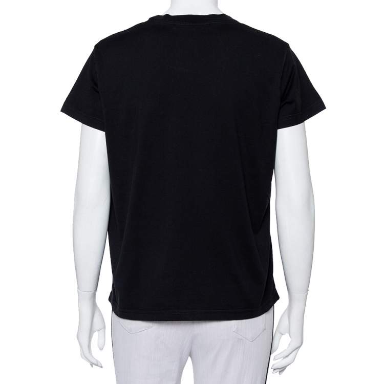 Pre Owned Givenchy Black Cotton Blurred Logo Printed Crewneck T-Shirt XL