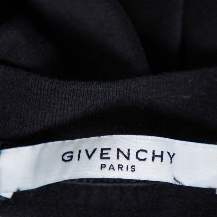 Pre Owned Givenchy Black Cotton Blurred Logo Printed Crewneck T-Shirt XL