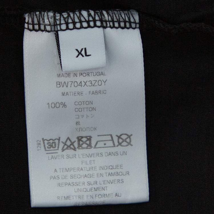 Pre Owned Givenchy Black Cotton Blurred Logo Printed Crewneck T-Shirt XL