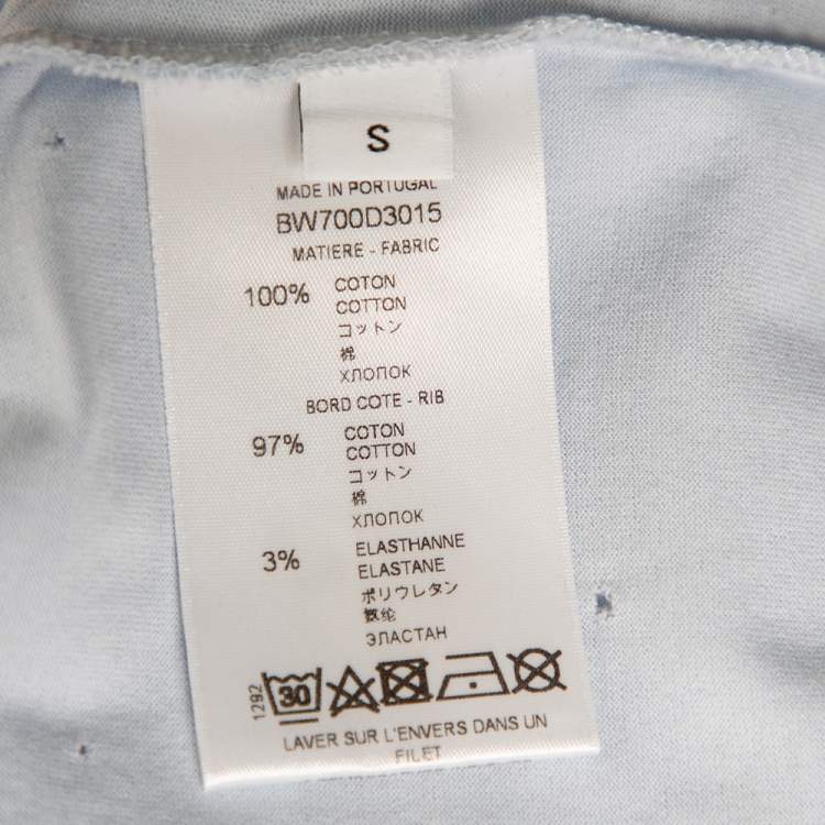 Pre Owned Givenchy Faded Blue Cotton Destroyed Oversized T-Shirt S