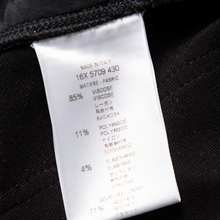 Pre Owned Givenchy Black Knit Zip Front Leggings M