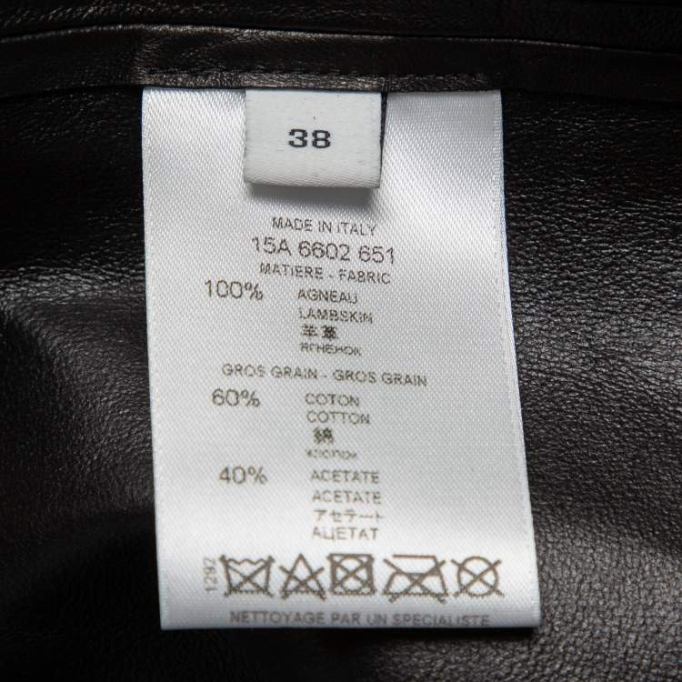Pre Owned Givenchy Black Leather Short Sleeve Top M