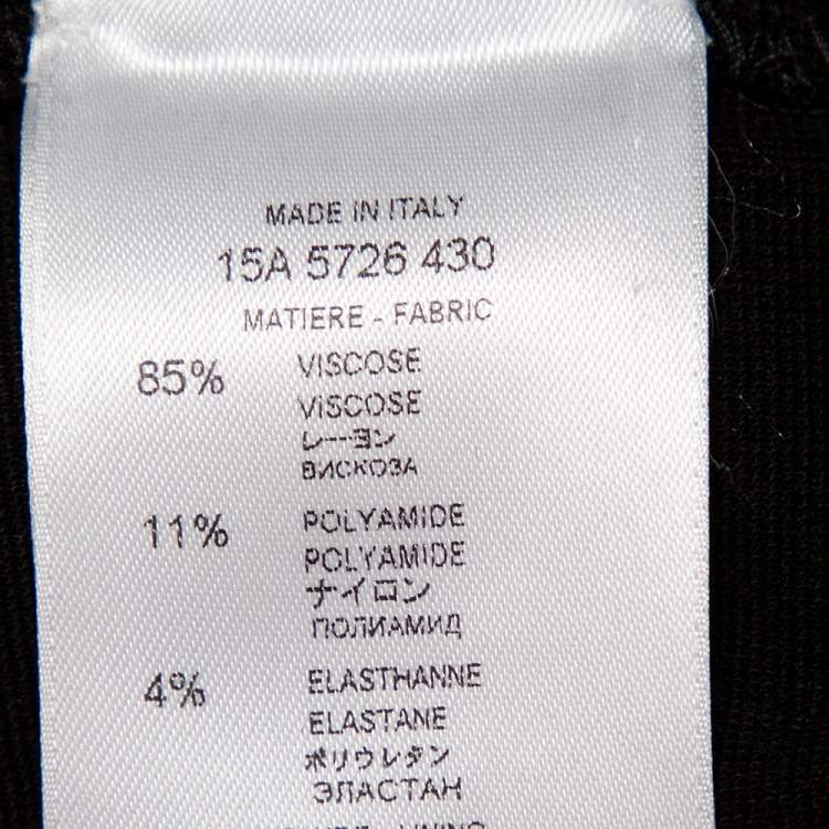 Pre Owned Givenchy Black Knit Zip Detail Leggings M