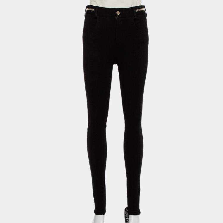 Givenchy Black Knit Zip Detail Leggings M Givenchy | The Luxury Closet