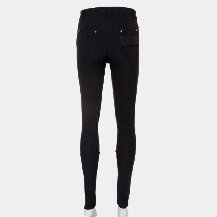 Pre Owned Givenchy Black Knit Skinny Leggings M
