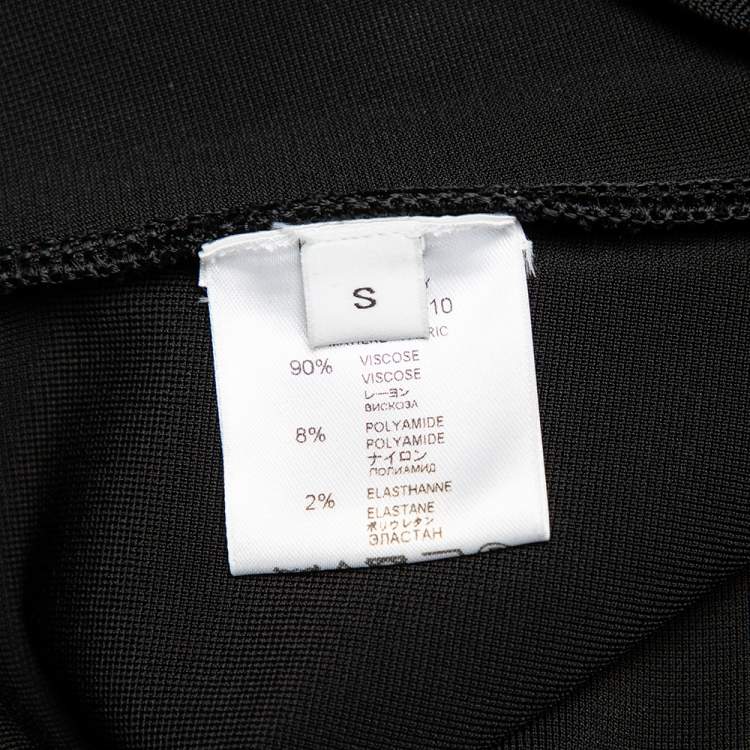 Pre Owned Givenchy Black Stretch Knit Contrast Stripe Detail Leggings S