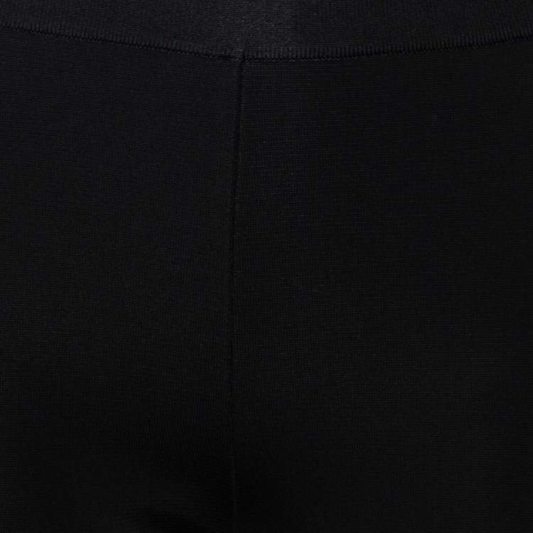 Pre Owned Givenchy Black Stretch Knit Contrast Stripe Detail Leggings S