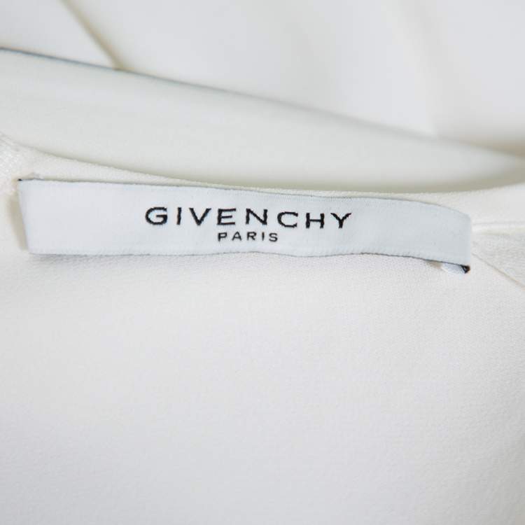 Pre Owned Givenchy White Crepe Cape Sleeve Detail Mini Dress M