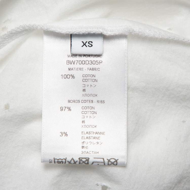 Pre Owned Givenchy White Logo Printed Cotton Distressed T-Shirt XS