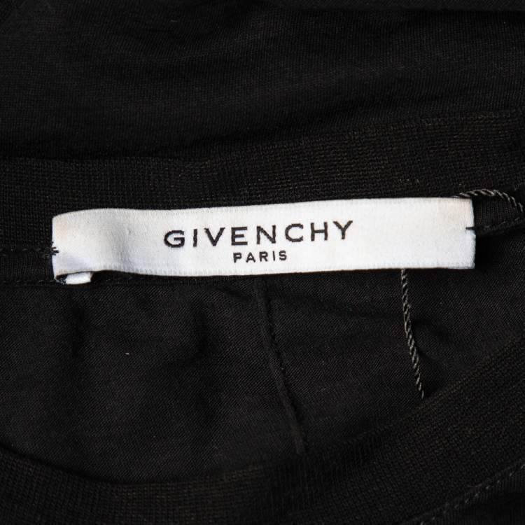 مملوكة مسبقًا Givenchy Black Logo Printed Cotton Oversized Distressed T-Shirt M