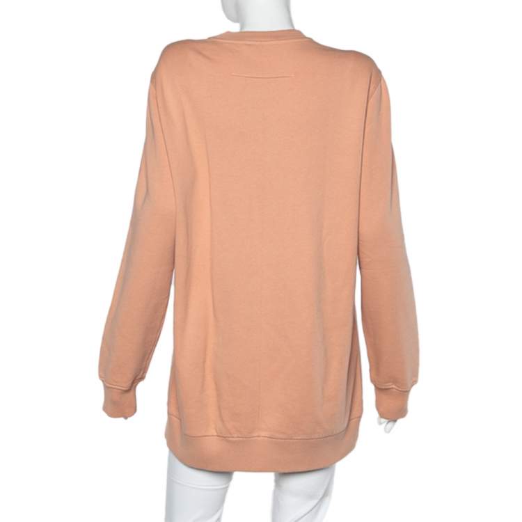 Pre Owned Givenchy Pink Pop Collage Printed Cotton Knit Long Sweatshirt S