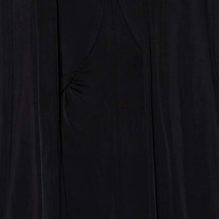 Pre Owned Givenchy Black Jersey Paneled Overlay Detail Sleeveless Maxi Dress L