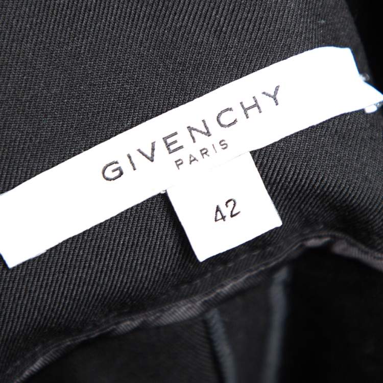Pre Owned Givenchy Black Wool Belted Skirt Detail Trousers L 