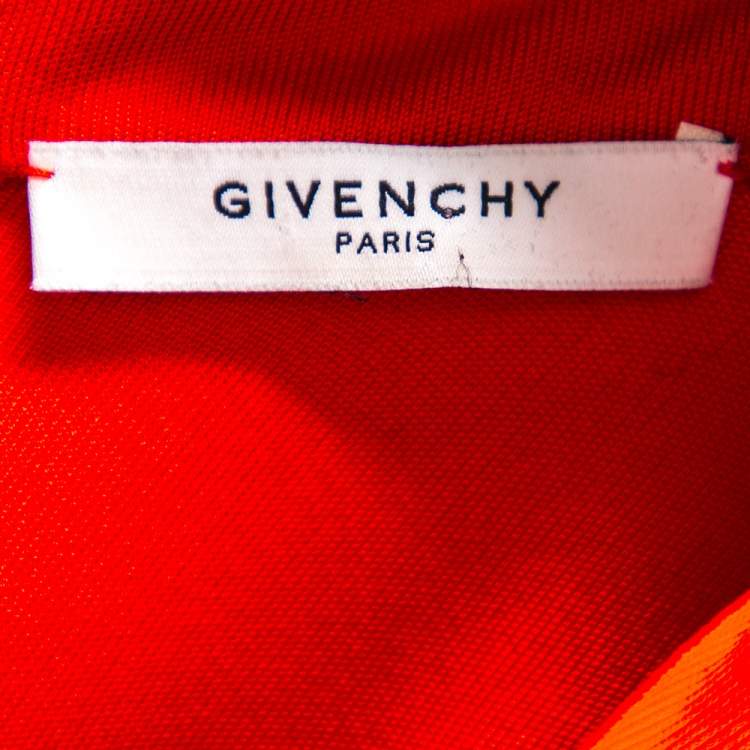Pre Owned Givenchy Red Jersey Centre Slit Detail V-Neck Maxi Dress L