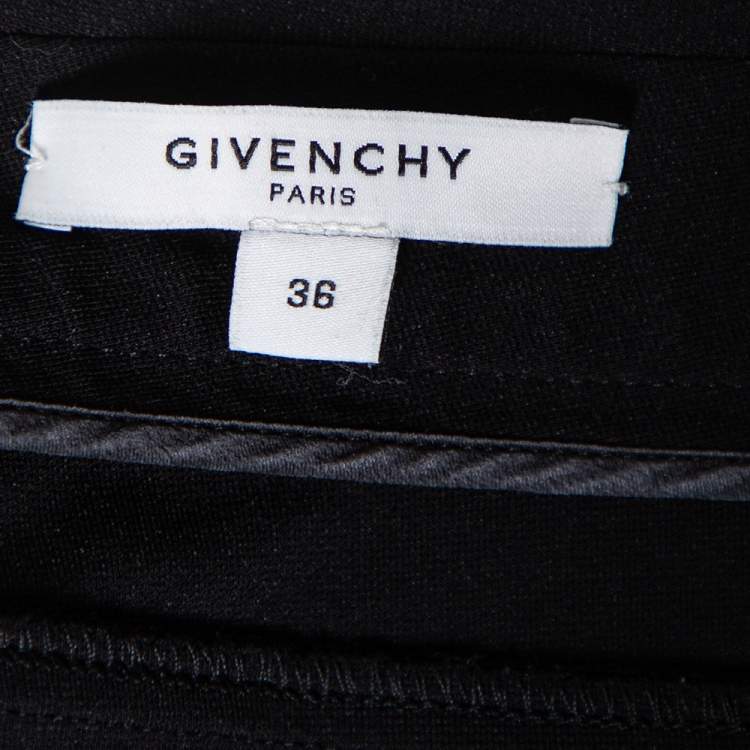 Pre Owned Givenchy Black Jersey Zipper Hem Detail Leggings S