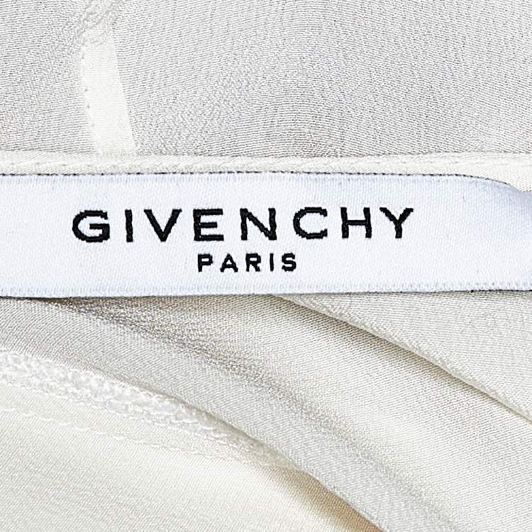 Pre Owned Givenchy White Silk Draped Asymmetric Tunic M