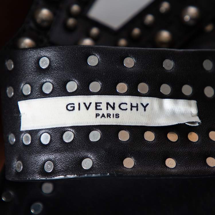 Pre Owned Givenchy Colorblock Paneled Studded Leather Backless Vest M