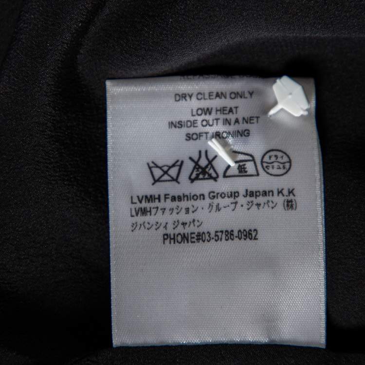 Pre Owned Givenchy Black Silk Sleeve Tie Detail Button Front Collarless Shirt M