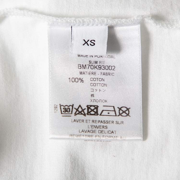 Pre Owned Givenchy White Logo Printed Cotton Crewneck T-Shirt XS