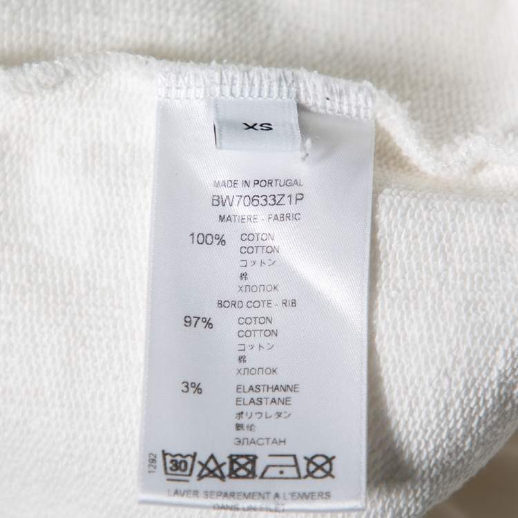 Pre Owned Givenchy White Tribal Logo Printed Cotton Crewneck Sweatshirt XS