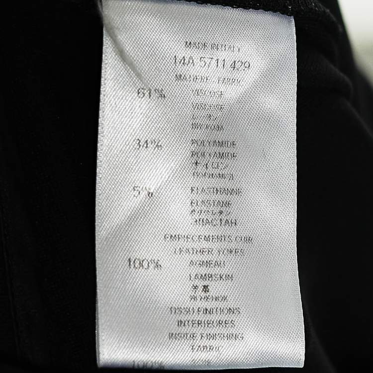 Pre Owned Givenchy Black Jersey & Leather Detailed Slim Fit Pants S