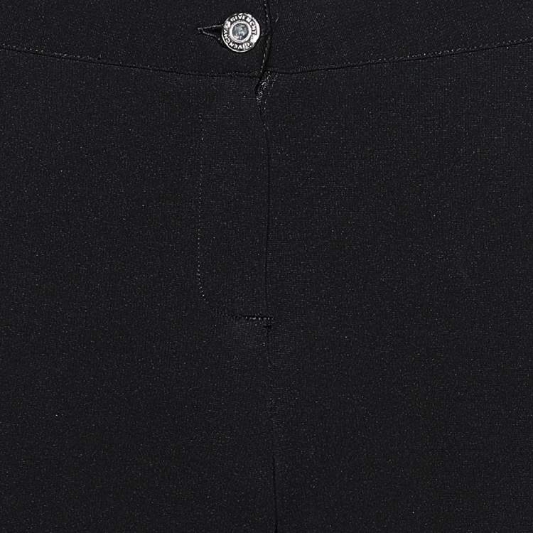 Pre Owned Givenchy Black Jersey & Leather Detailed Slim Fit Pants S