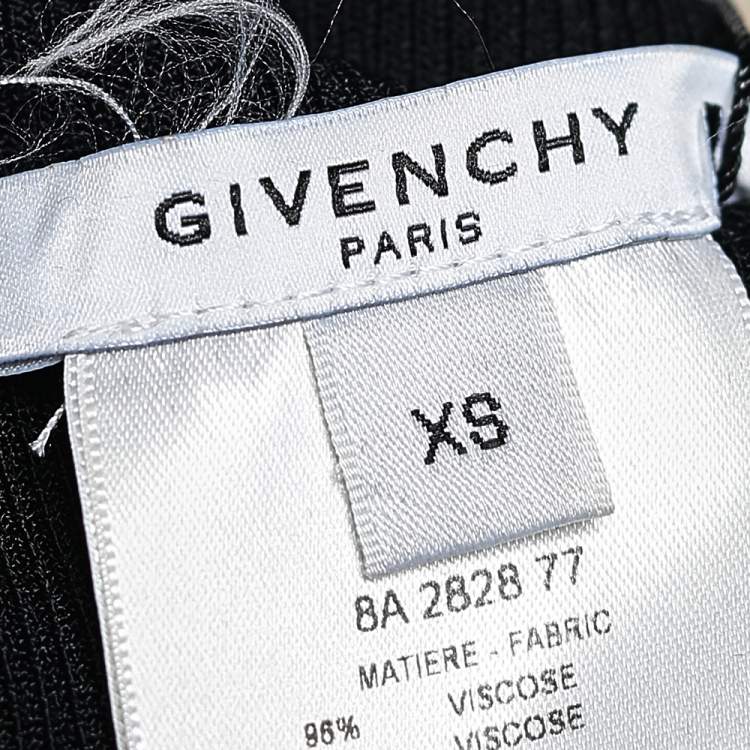 مملوكة مسبقًا Givenchy Black Knit Ruffle Detail Sleeveless Turtleneck Dress XS