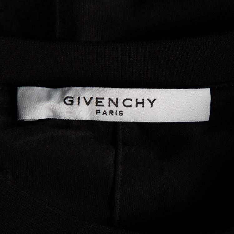 Pre Owned Givenchy Black Distressed Logo Printed Cotton Oversized T-Shirt M
