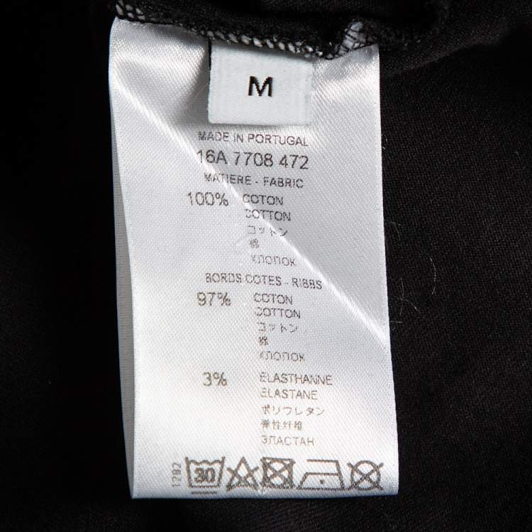 Pre Owned Givenchy Black Distressed Logo Printed Cotton Oversized T-Shirt M