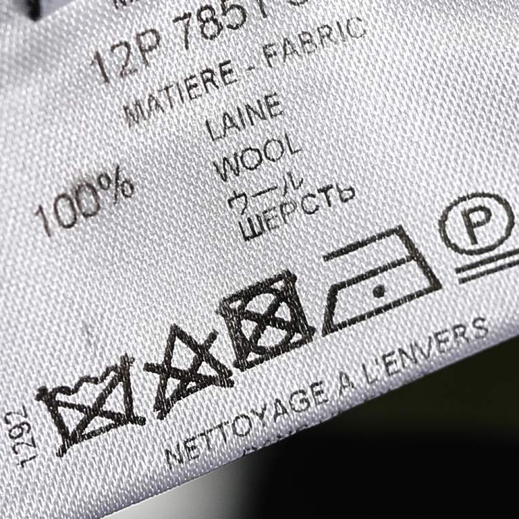 Pre Owned Givenchy Green Wool Side Button Detail Sweater M