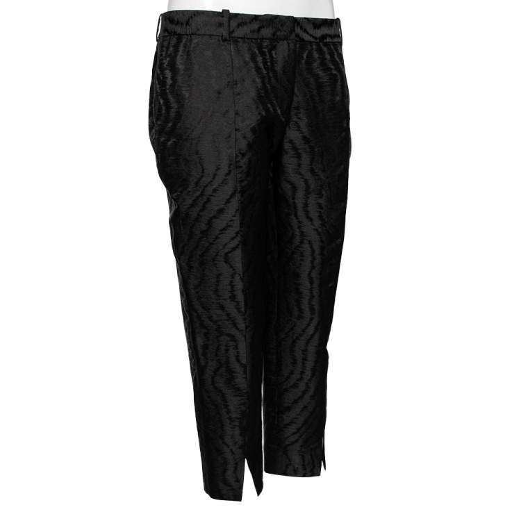 Pre Owned Givenchy Black Moire Jacquard Trouser L