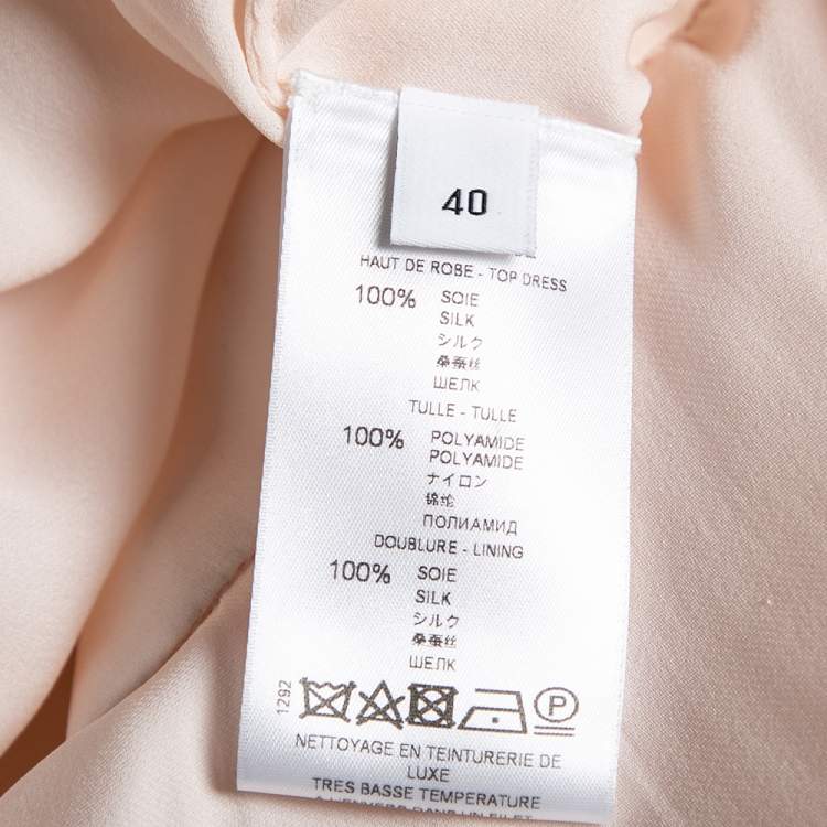 Pre Owned Givenchy Pink Silk and Mesh Ruffle Front Tulle Maxi Dress M