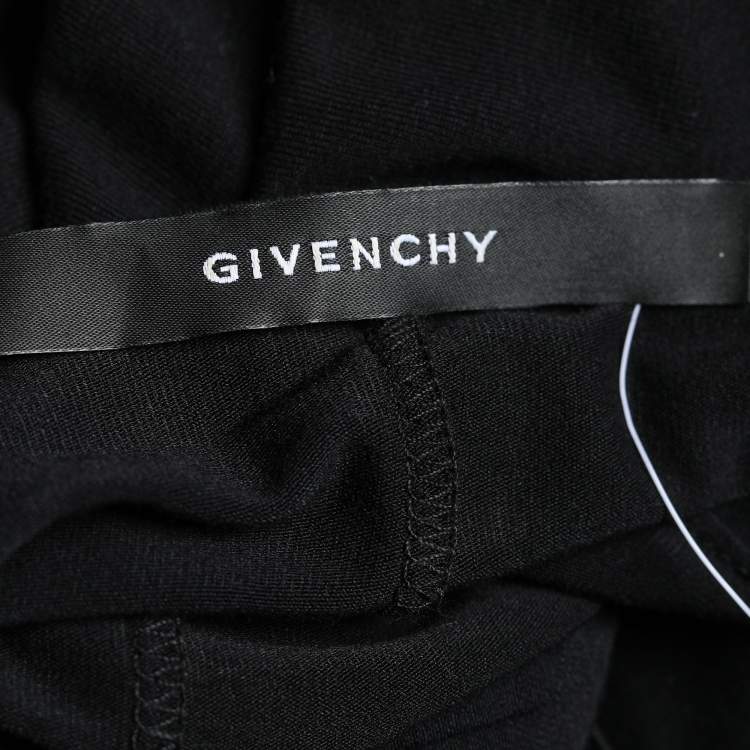 Pre Owned Givenchy Black Jersey Knit Crystal Embellished Blouse S