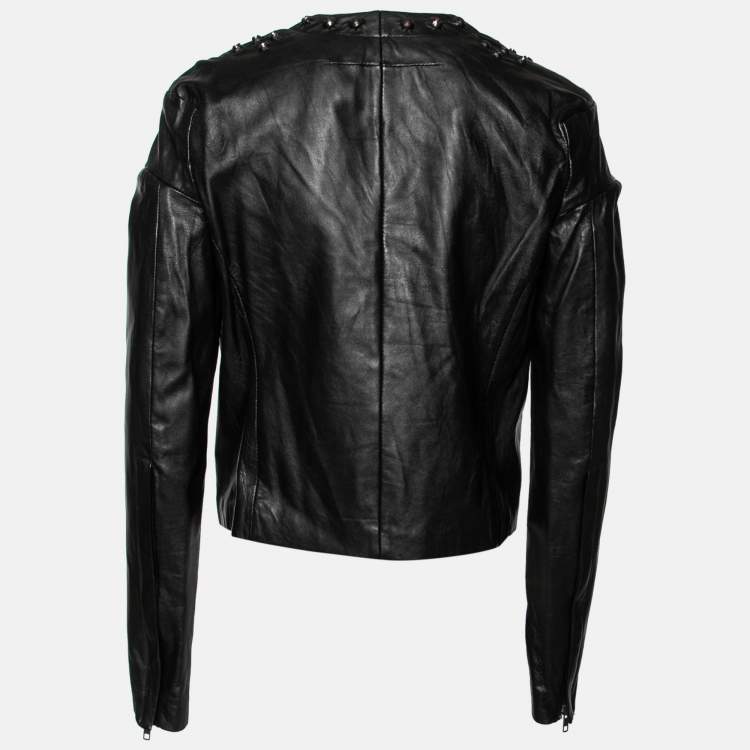 Leather biker jacket Louis Vuitton Black size 38 FR in Leather