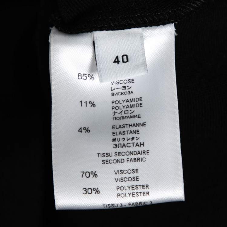 Pre Owned Givenchy Black Stretch Knit & Satin Trim Detailed Dress M