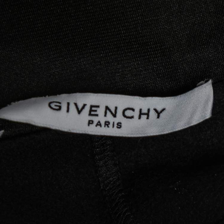 Pre Owned Givenchy Black Jersey Logo Tape Trimmed Zip Front Jacket M