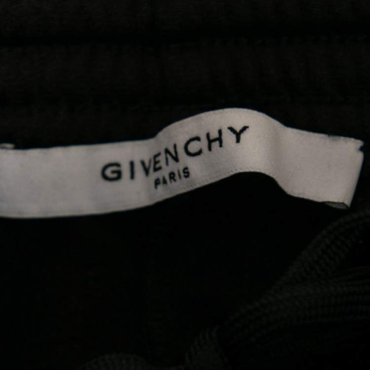Pre Owned Givenchy Black Jersey Logo Tape Trimmed Joggers S