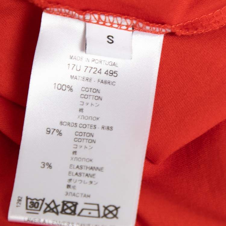 Pre Owned Givenchy Red Cotton Star Appliqued Short Sleeve T-Shirt S