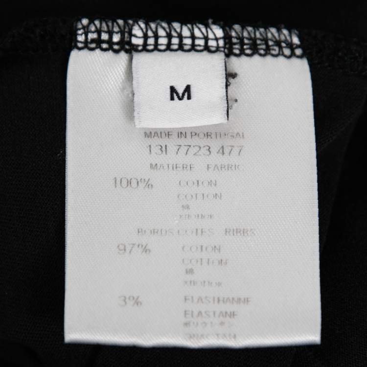 Pre Owned Givenchy Black Bambi Printed Cotton Short Sleeve T-Shirt M