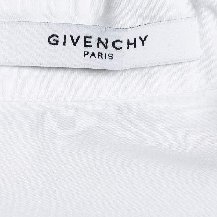 Pre Owned Givenchy White Cotton Button Front Fitted Waist Shirt M