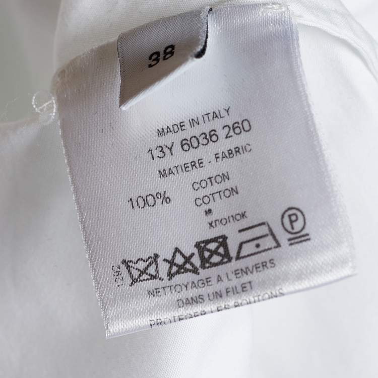 Pre Owned Givenchy White Cotton Button Front Fitted Waist Shirt M