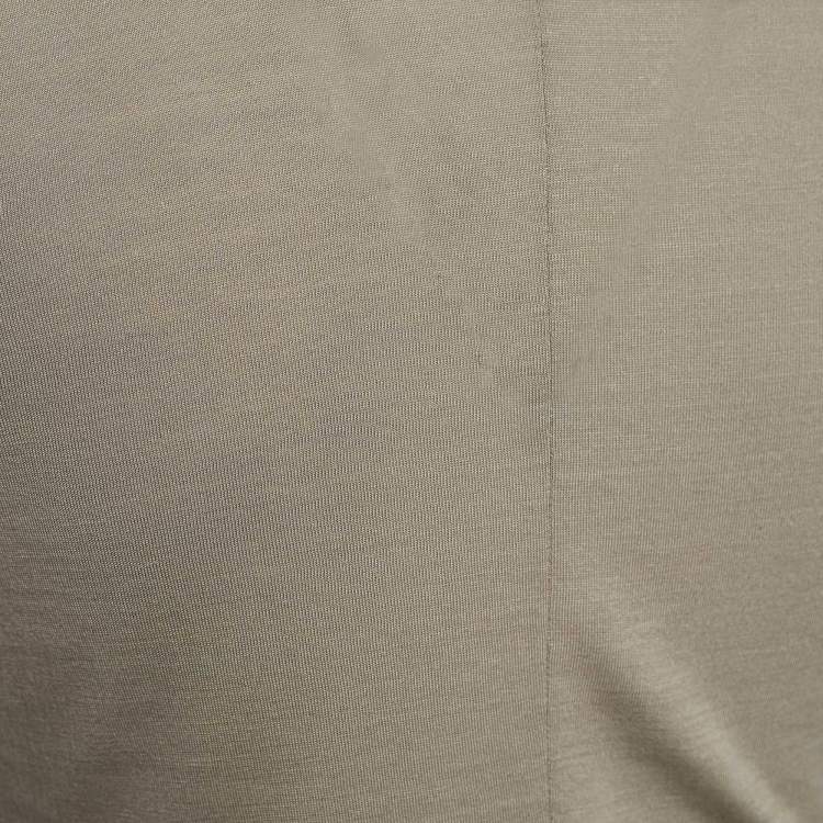 Pre Owned Givenchy Beige Silk Knit Ruffle Detail Top M