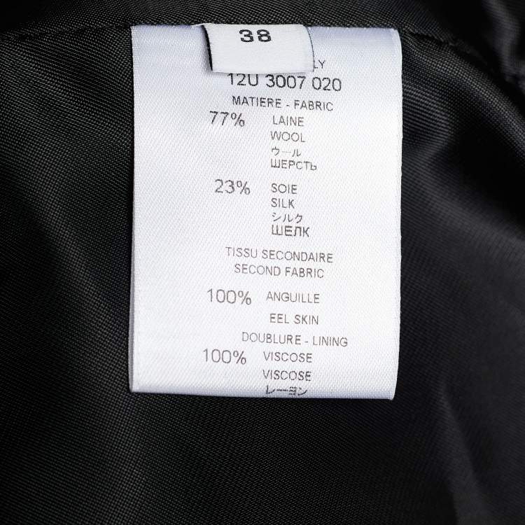 Pre Owned Givenchy Black Wool Blend Eel Leather Trim Tail Coat Blazer M