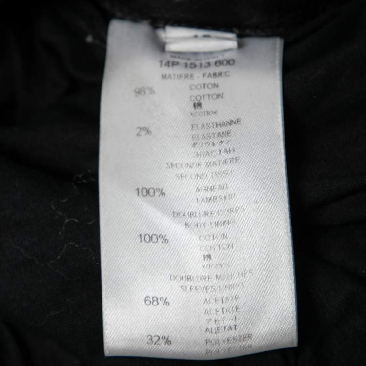 Pre Owned Givenchy Black Denim & Leather Zip Detail Button Front Jacket M