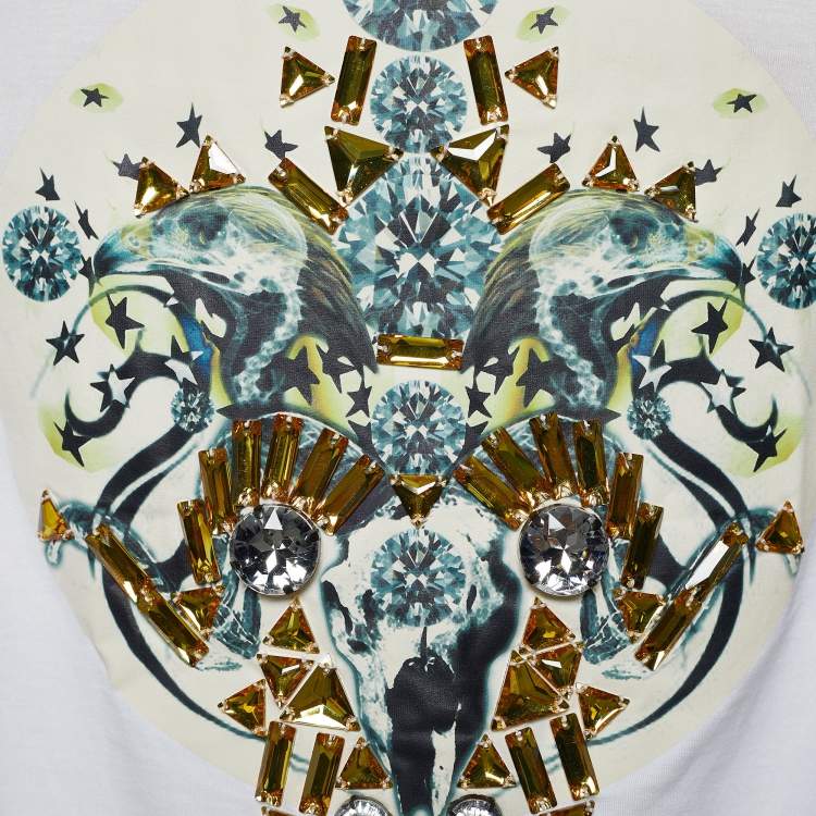 Pre Owned Givenchy White Cotton Embellished Tank Top S