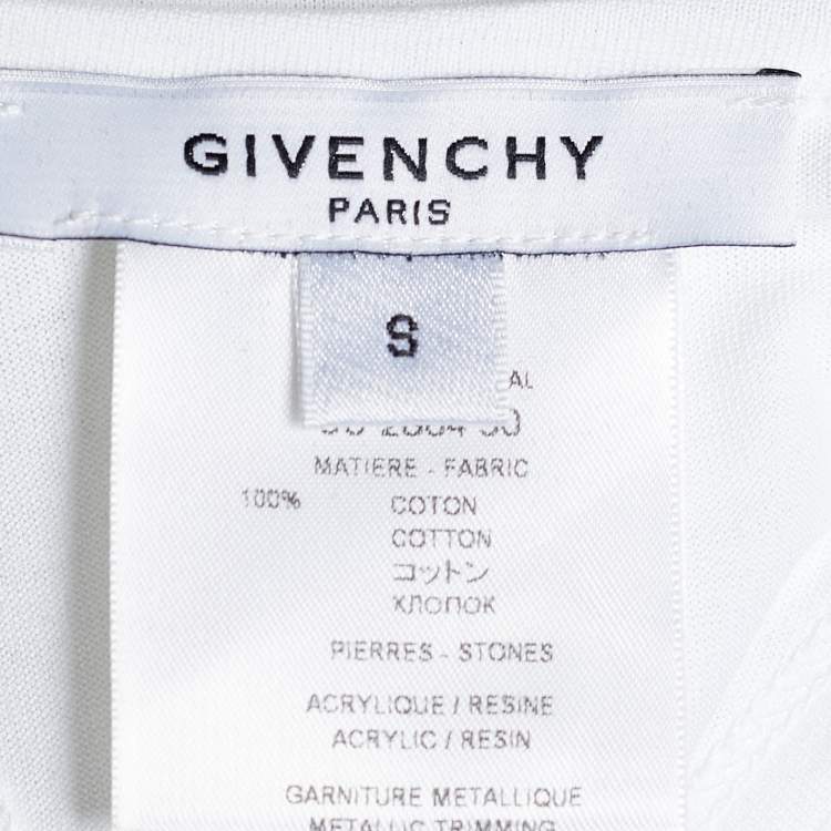 Pre Owned Givenchy White Cotton Embellished Tank Top S