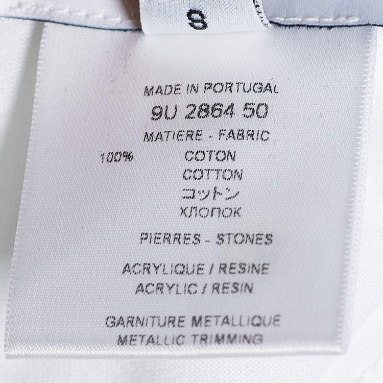 Pre Owned Givenchy White Cotton Embellished Tank Top S