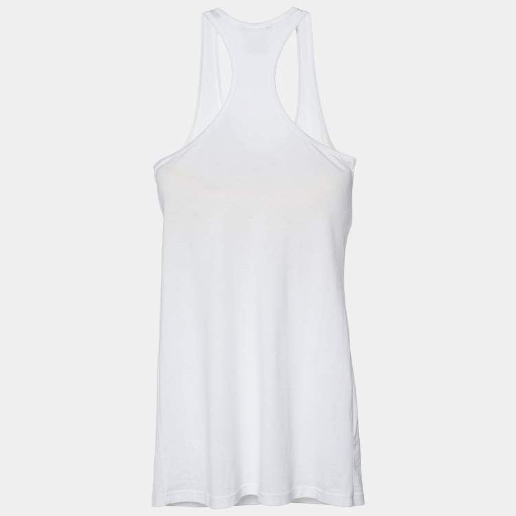 Pre Owned Givenchy White Cotton Embellished Tank Top S