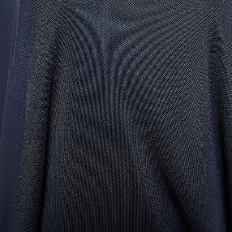 Pre Owned Givenchy Blue Jersey Cold Shoulder Top S